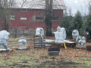 Statues awaiting their new home