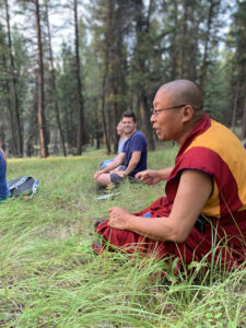 Khen Rinpoche teaching at a retreat