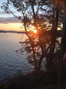 Sunrise in the San Juan Islands, Amita’s haven for five years of retreat