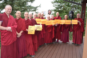 The monastics at Sravasti Abbey support climate change work, along with many other Buddhist climate change activists around the region