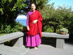 Dressed up for a tsok-offering day, during the third year of retreat, Bainbridge Island