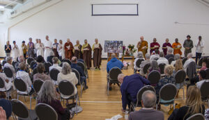 Many attended the ribbon-cutting ceremony, which officially  launched  the Canmore Theravada Buddhist Community and Monastery