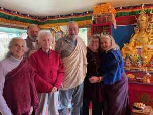 Long-time dharma friends with Matthew Small (center) and Carolyn Myers (second from right), February, 2023