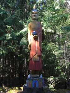 Buddhist statue at the Kunzang Dechen Osel Ling Retreat Centre on Salt Spring Island, which supports many dharma groups