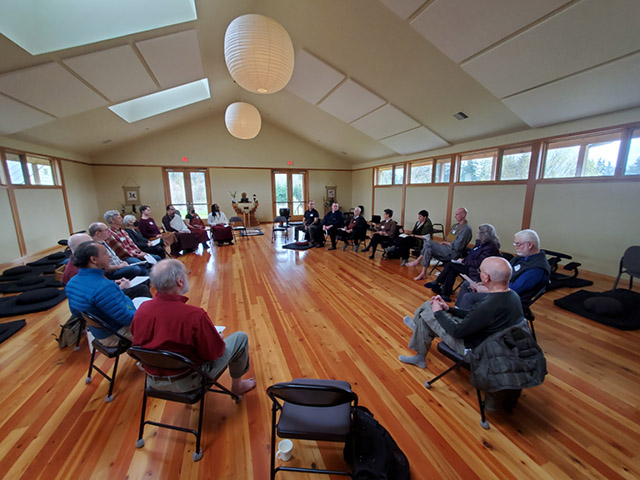 About 40 Buddhist teachers, mostly from Portland and Seattle, gathered in the spacious dharma hall at Dharma Rain Zen Center