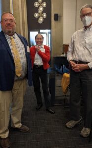 From left to right, Brian Reed, UW divisional dean of humanities; Melissa Upton, and Cris Cyders