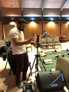 The new SIMS center  will feature  a built-in audio  visual  system, so that volunteers like Kalid Azad, pictured, won’t have to set it up for each sit