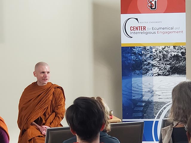 Ajahn Nisabho discussed  how meditation can bring  happiness to life