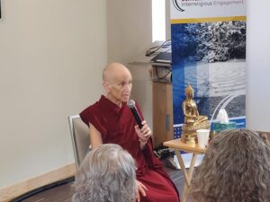Ven Thubten Chodron spoke on karma and rebirth, and said  scientists don’t yet understand the nature of mind