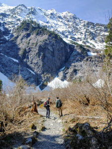 Authors Ed Lorah and Dairin, hiking at Big Four Mountain