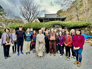 Red Cedar Zen group saying goodbye to Dai Ajari, at this temple below Mt. Hiei