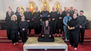 Attendees at our first-ever three-day kosesshin retreat, in the new space