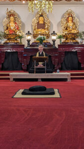 Nail Roshi offers teisho (a dharma talk) at the kosesshin