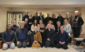 A novice priest ordination at the Zen center, bringing the lineage forward