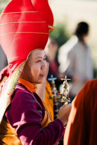 Jetsünma in full traditional attire for a ceremony at the Namchak Retreat Ranch