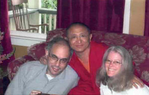 Lama Bruce, his wife Susan Bosworth, and his teacher Chokyi Nyima Rinpoche, 2002