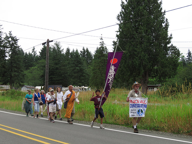 Peace walkers and other supporters, have over years funded and helped with development of the Peace Pagoda