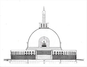 A drawing by Rev. Kanaeda of the latest version of the peace pagoda