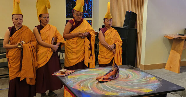 Marking a new step forward in the emancipation of women in the dharma, four Tibetan Buddhist nuns became the first female monastics to create, and then destroy, a sand mandala in Seattle