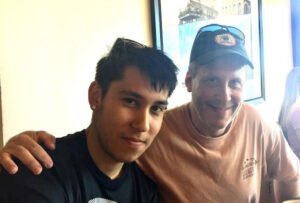 Paul with his son Christopher taken in Seattle in the summer of 2017, before Christopher’s accident