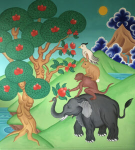 The Four Friends mural painted by Pepper Kocic