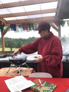 New nun performing the Dorje Khadro purification ceremony