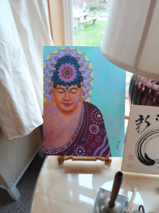A beautiful and creative painting of the Buddha by an incarcerated individual