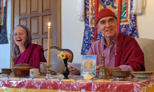 Qapel and Sensei preparing to give a Tibetan empowerment at Clear Sky