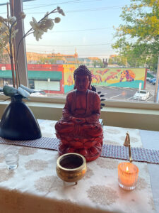 Ilya Shinku Zilbersteine is upgrading our audio/visual capacity to make the teachings easily available in the room and on Zoom